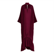 Midikleid in A-Linie mit Blumenmuster und Laternenärmeln