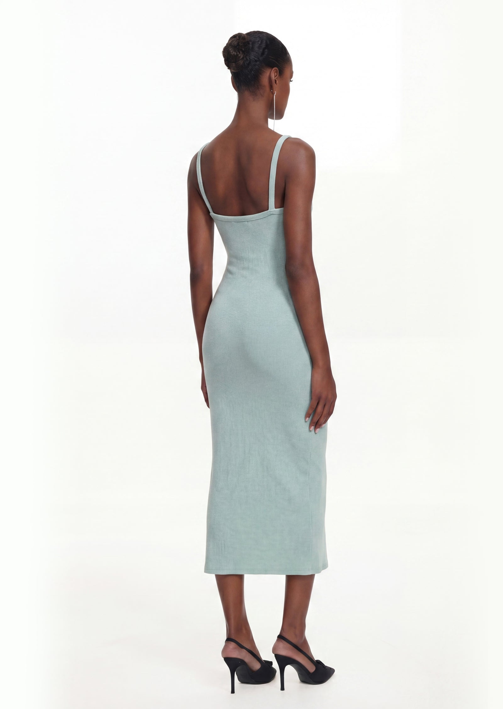 Midikleid in A-Linie mit Blumenmuster und Laternenärmeln