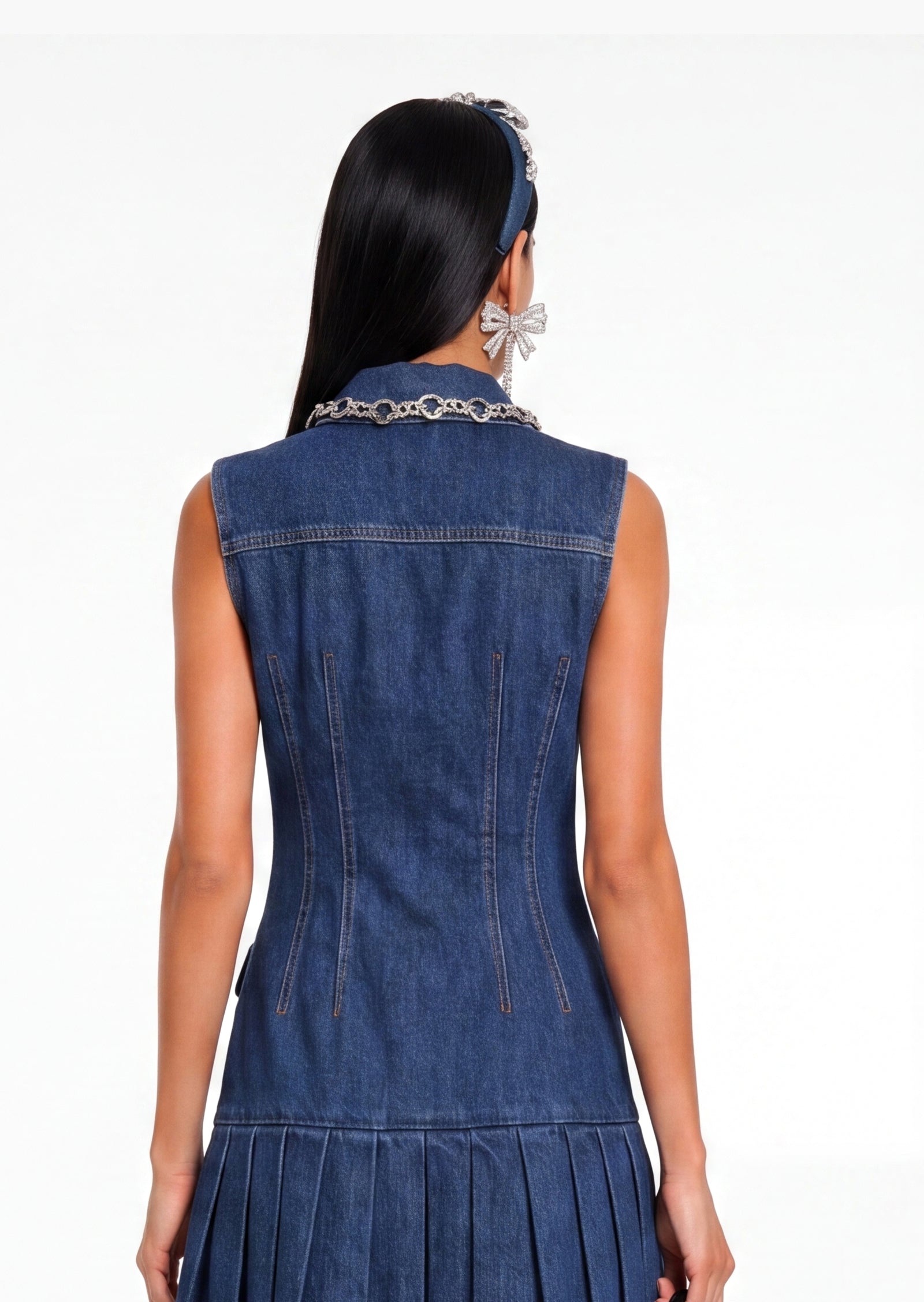 Denim Sleeveless Mini Dress
