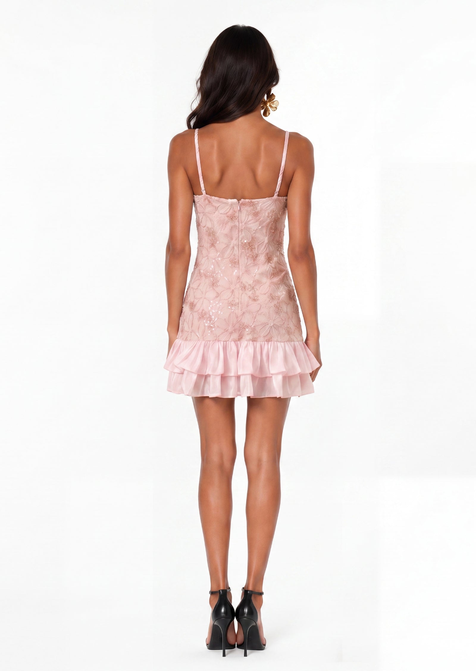 Lomina Floral Lace Up Mini Dress