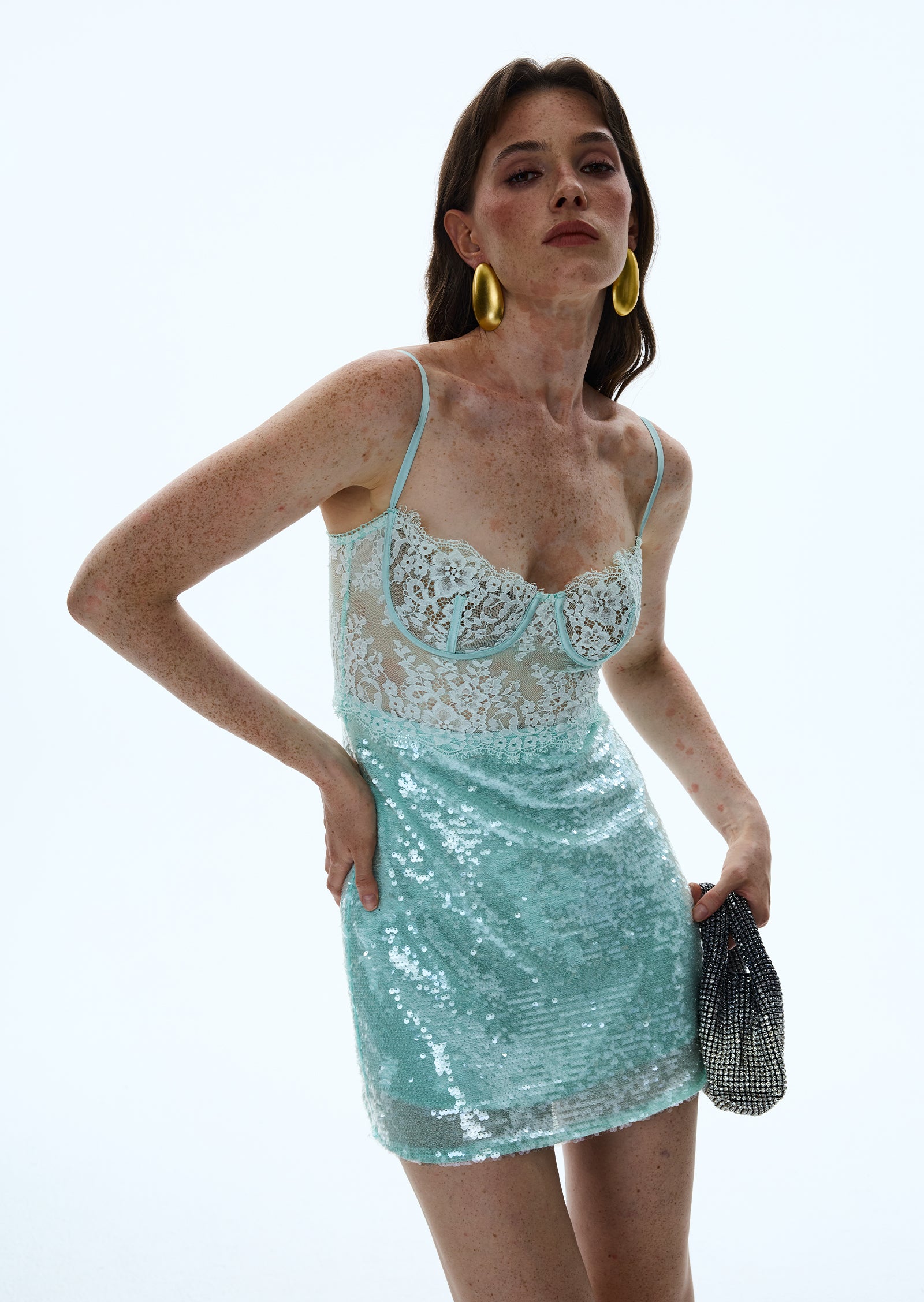 Alixandra Mini Dress With Sheer Lace Bustier