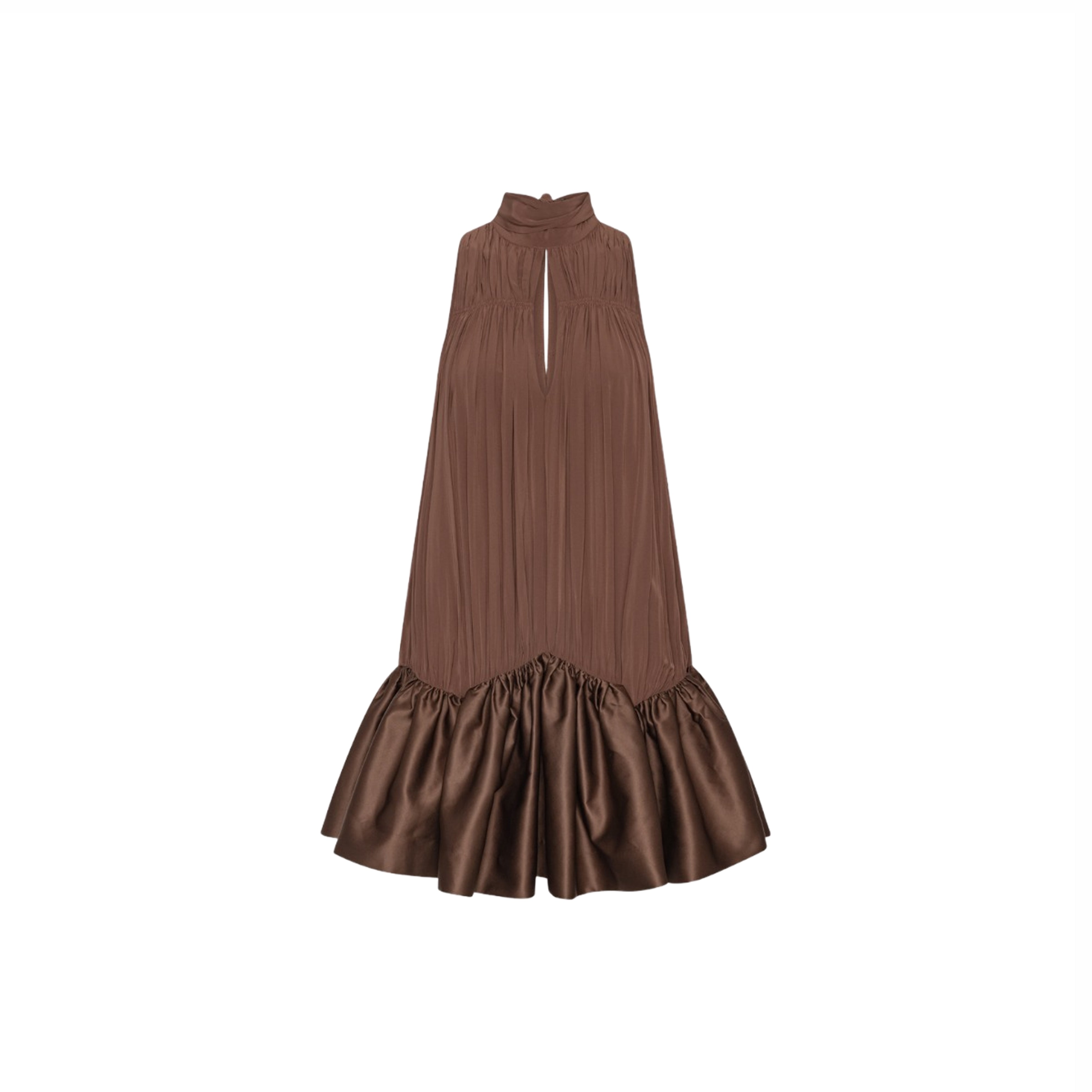 Abid Sleeveless Mini Dress In Dark Brown