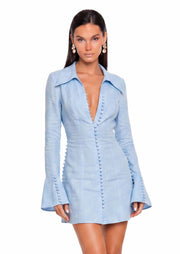 Eavan Collar Mini Dress In Blue
