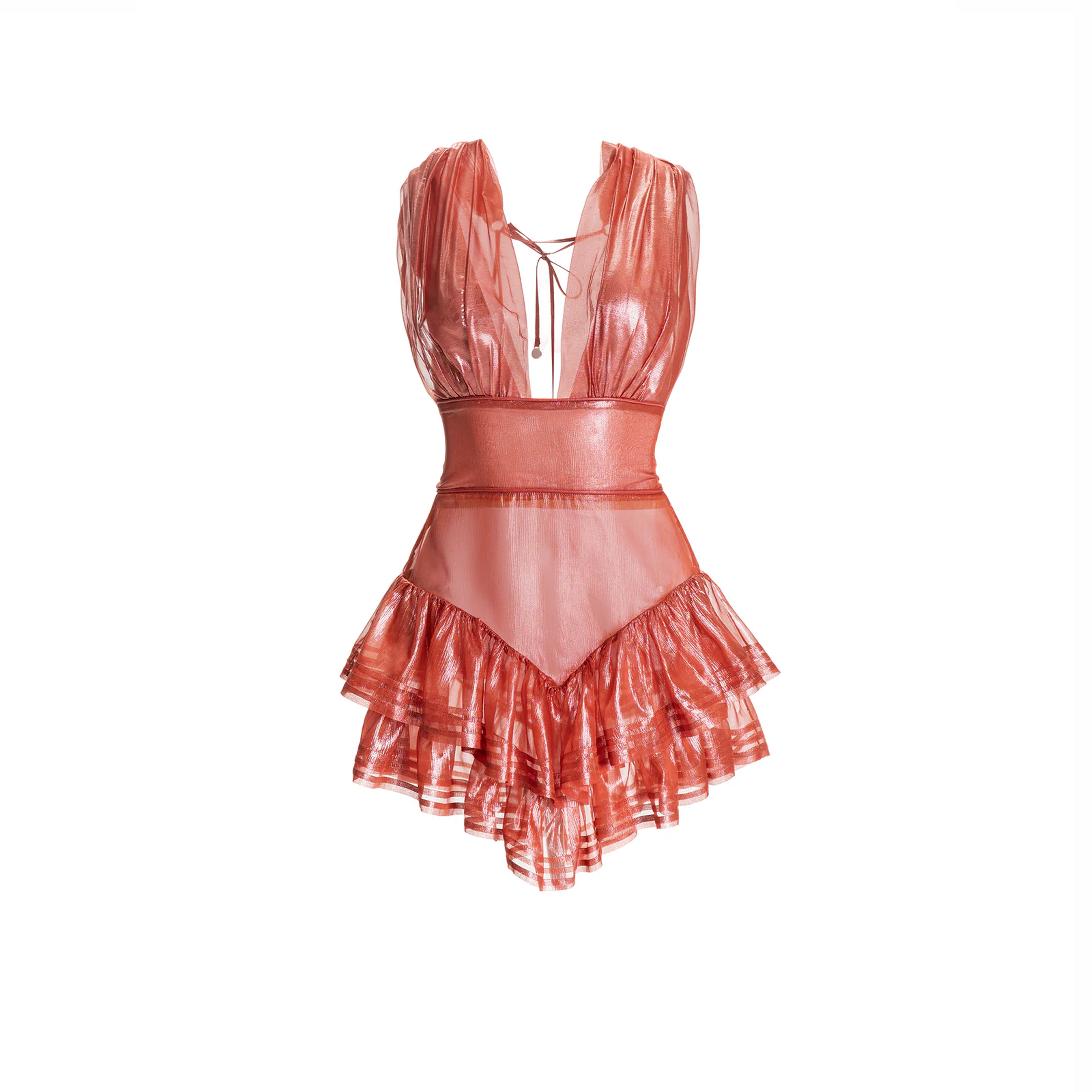 Naava Plunging Neckline Layered Mini Dress
