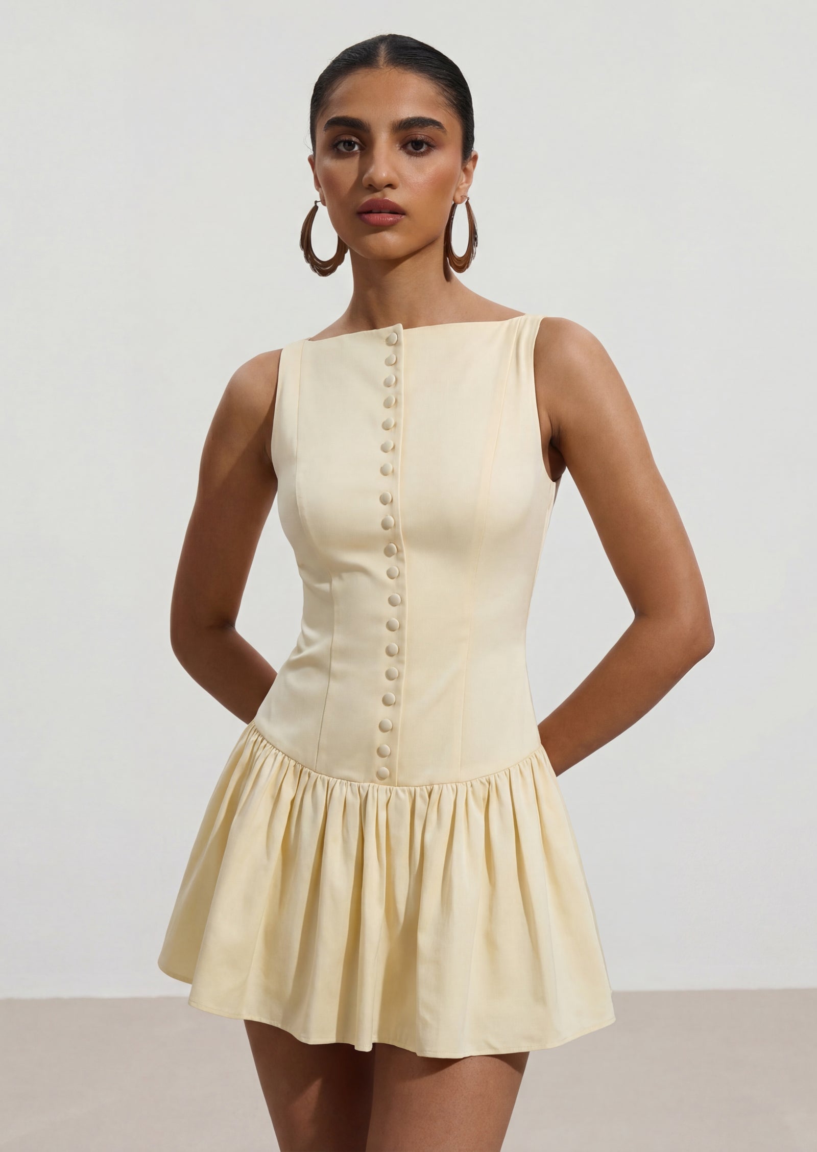 Midikleid in A-Linie mit Blumenmuster und Laternenärmeln