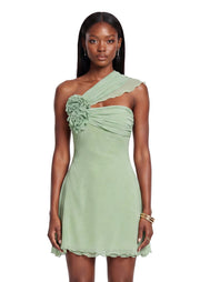 Midikleid in A-Linie mit Blumenmuster und Laternenärmeln