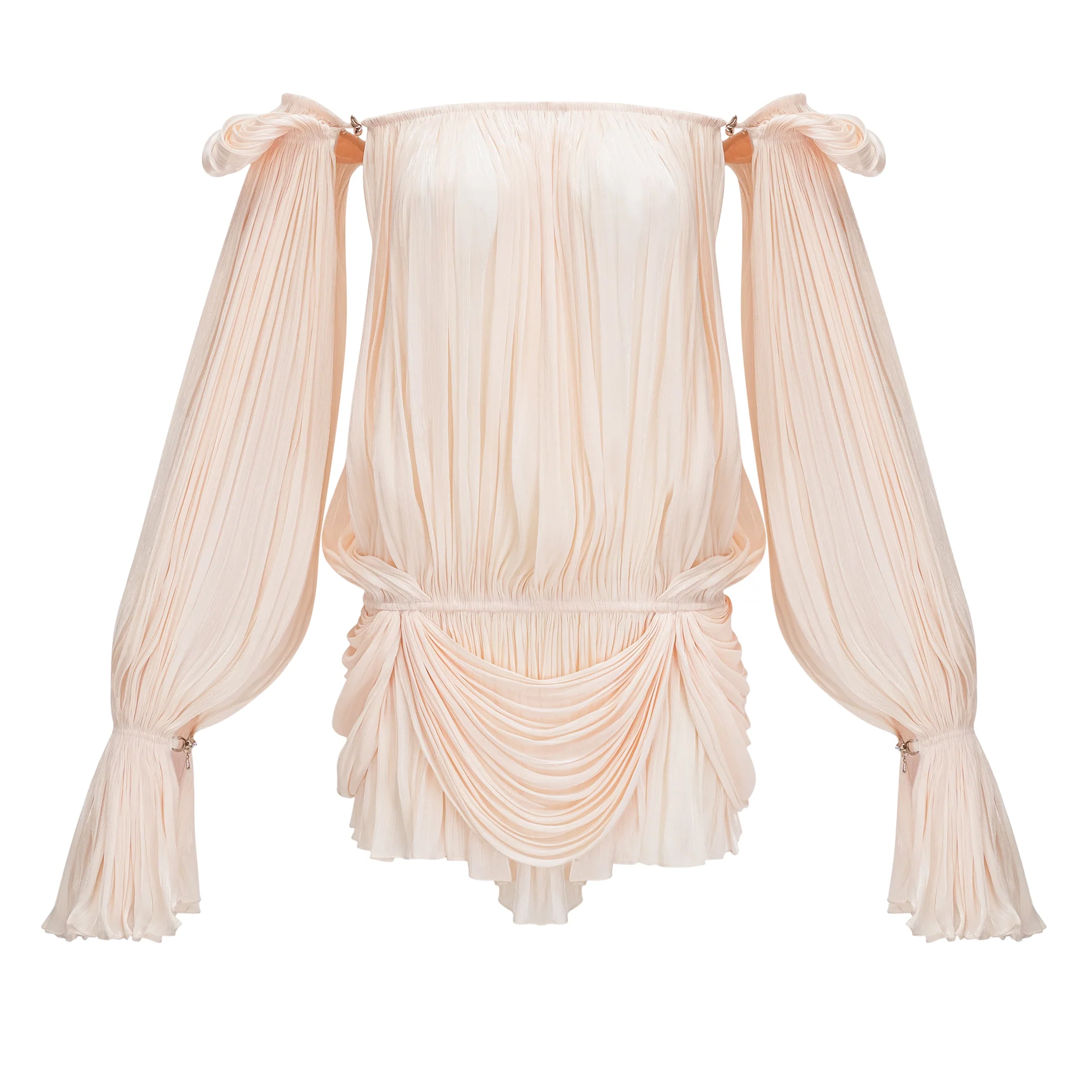 Earlene Pleated Ruffled Mini Dress