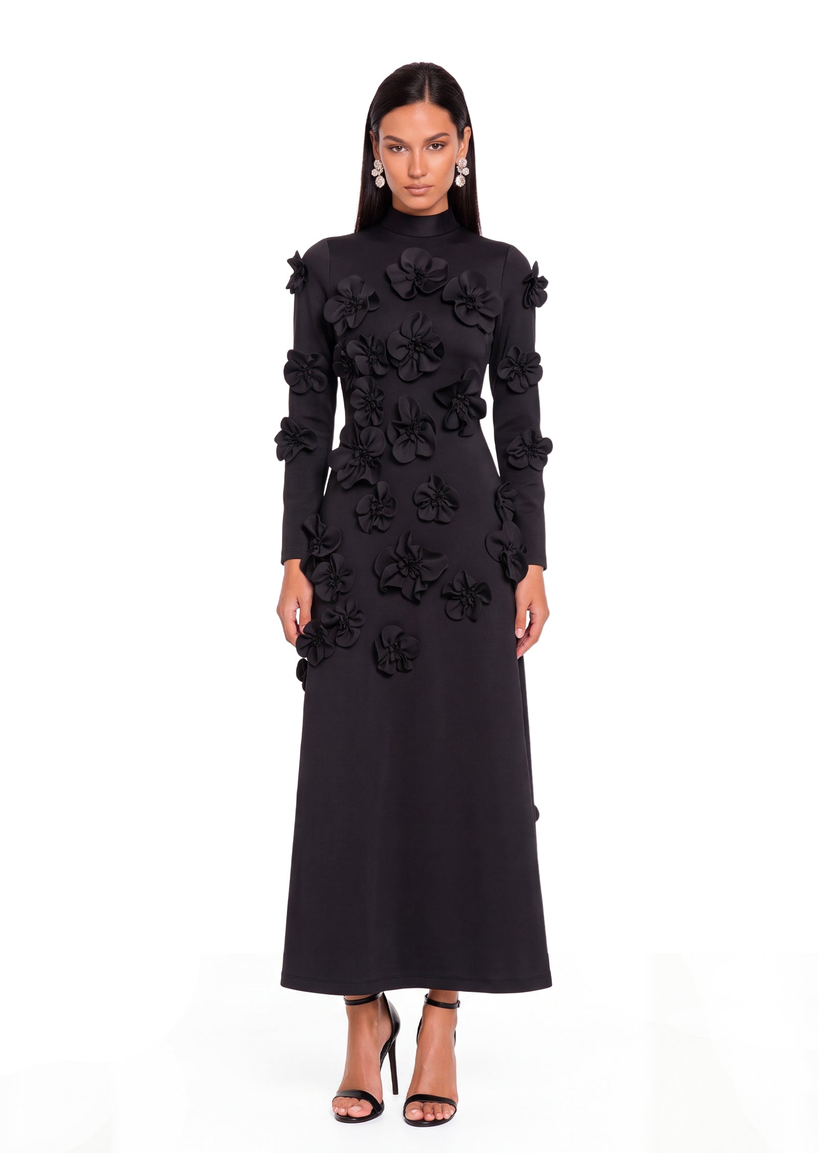 Long Sleeve Flower Midi Dress (Final Sale-US Only)