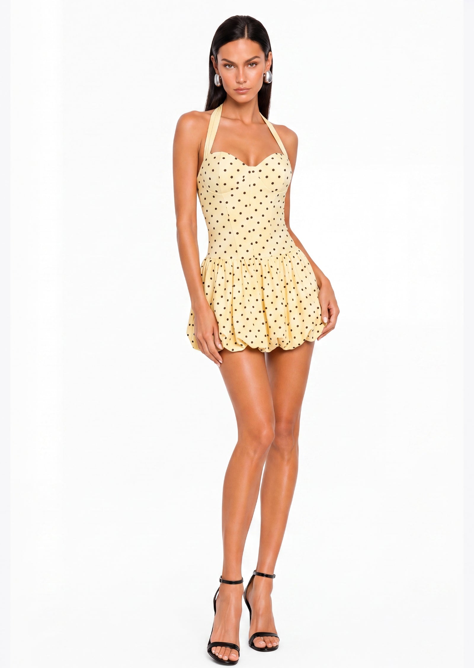 Rosita Halter Bubble Hem Mini Dress