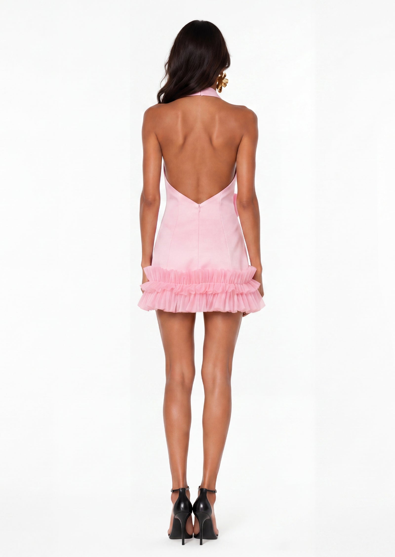 Elia Halter Mini Dress In Pink
