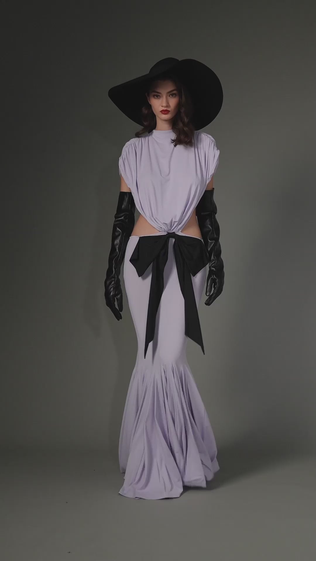 Load video: Solid Jersey  Cut Out Detail Maxi Dress In Purple
