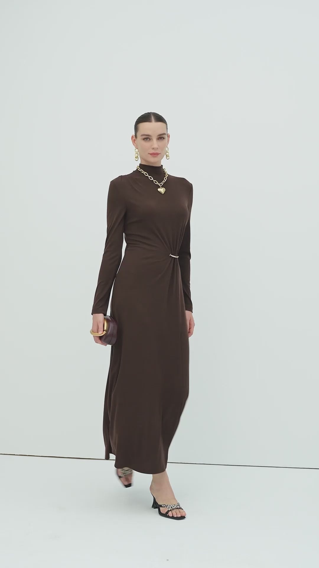Load video: Jersey Metallic Decor Maxi Dress