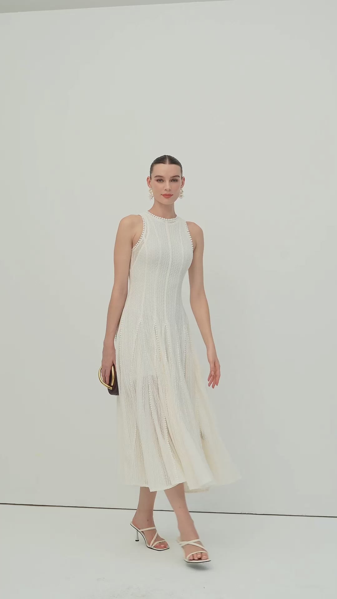 Load video: Semi Sheer Lace Sleeveless Maxi Dress