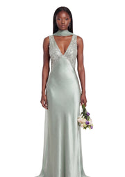 Vajra Sequined Satin Maxi Dress