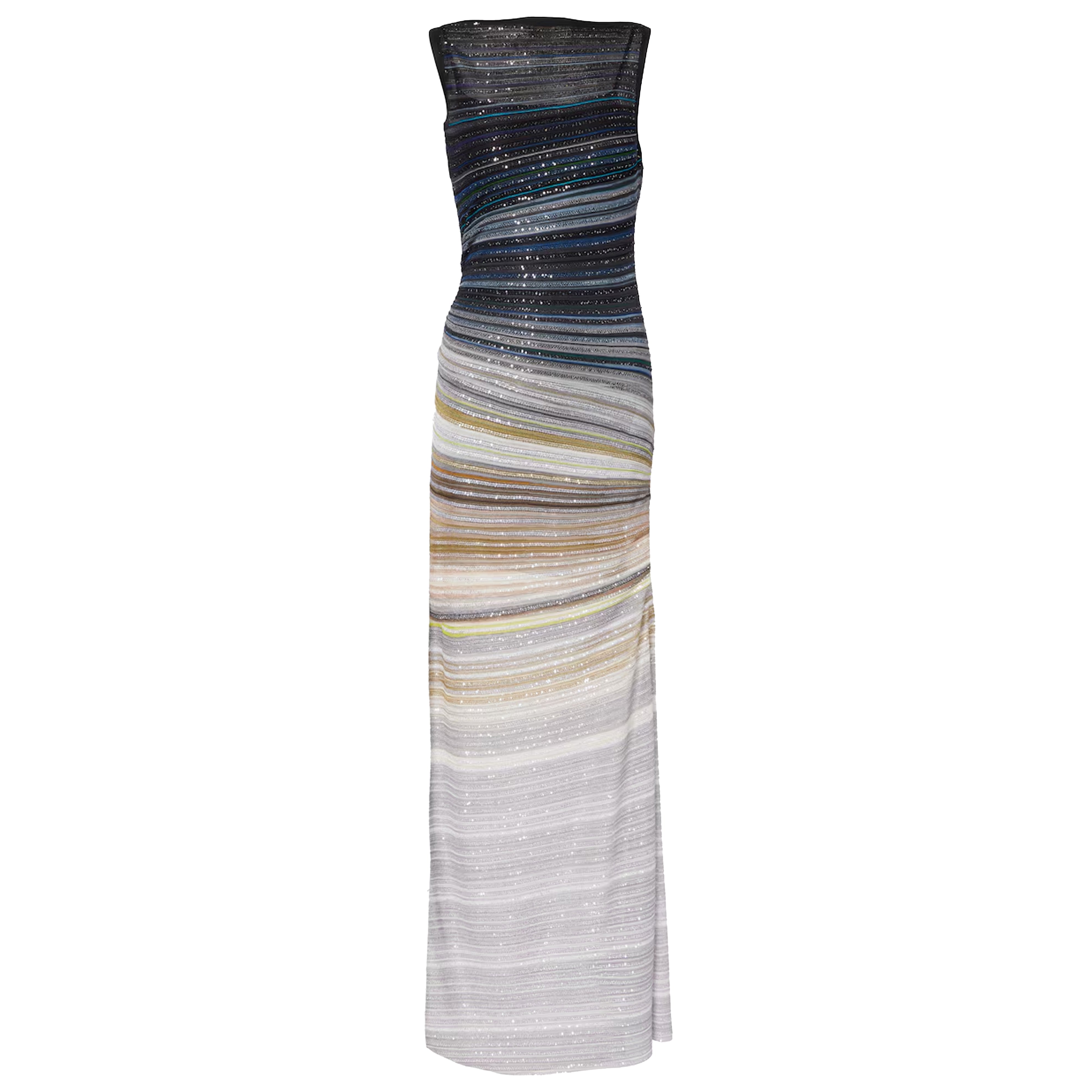 Acatzin Sequined Striped Lamé Maxi Dress