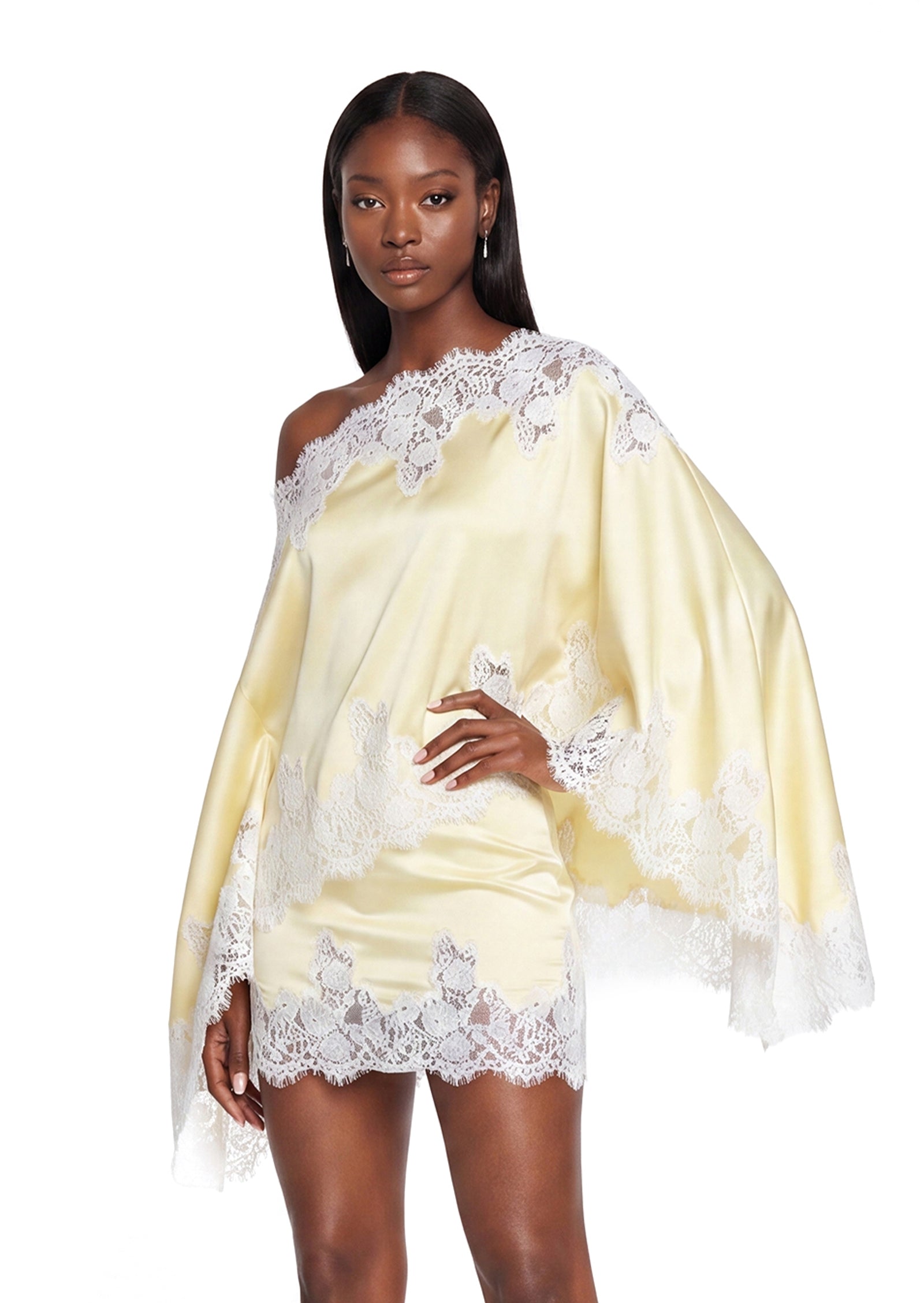 Octavio Satin One Shoulder Top & Skirt Set