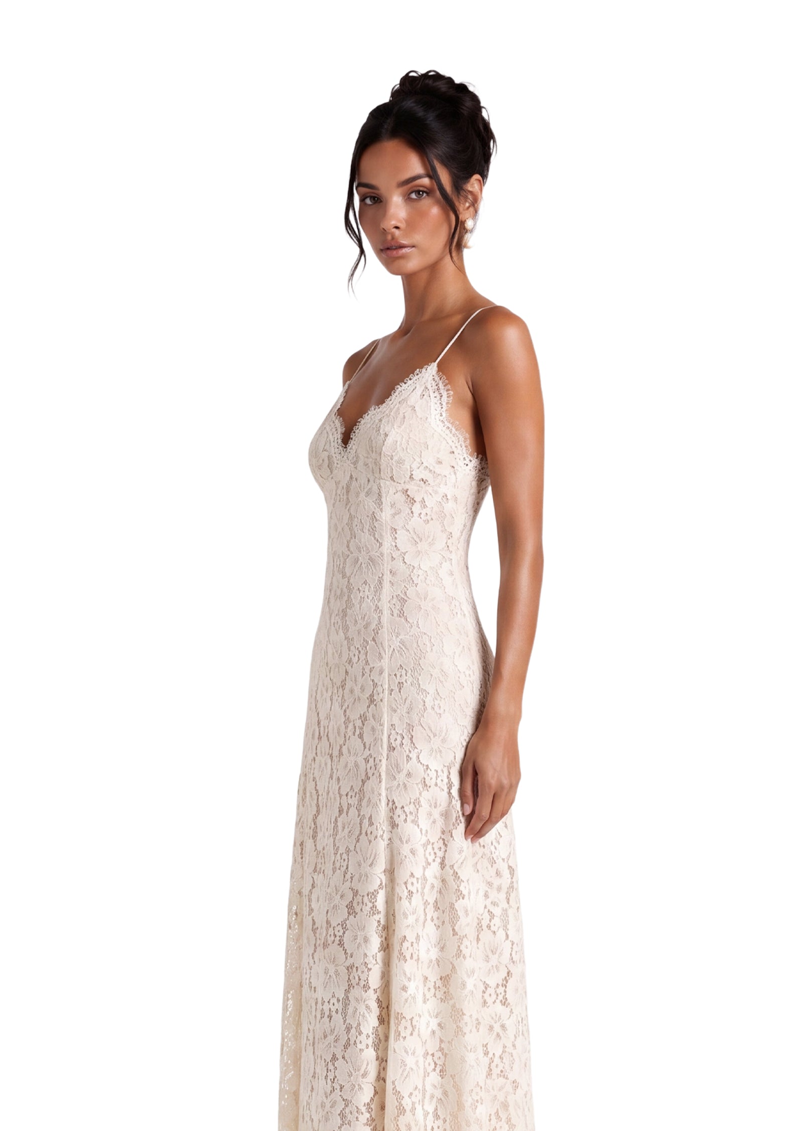 Lucid Cape Maxi Dress In White
