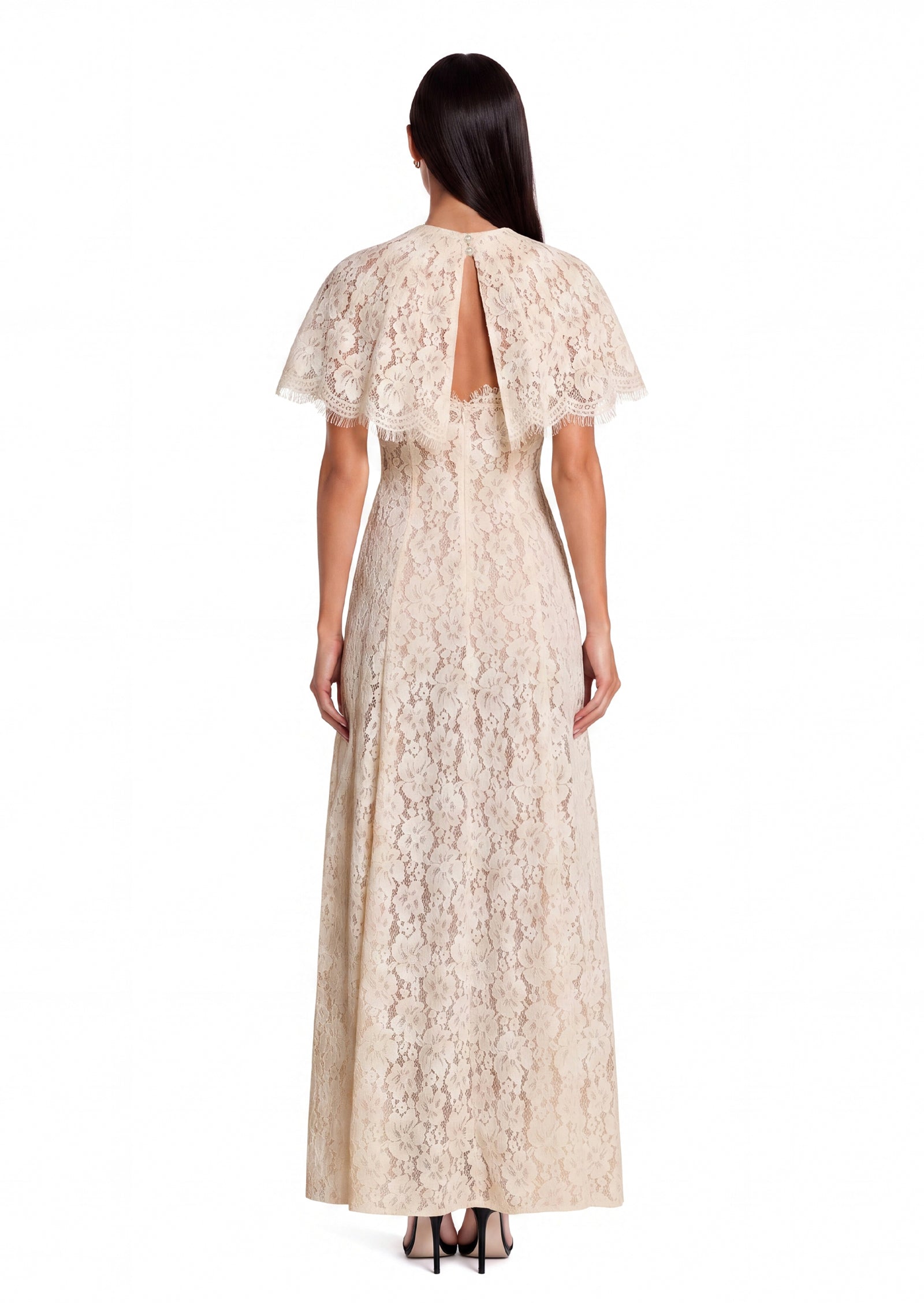 Lucid Cape Maxi Dress In White